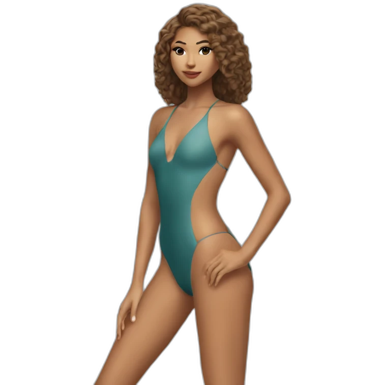 sexy zendaya back on high heels swimming suit long legs posing emoji