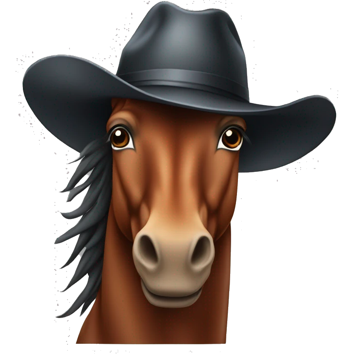 Cavallo rosso con cappello emoji