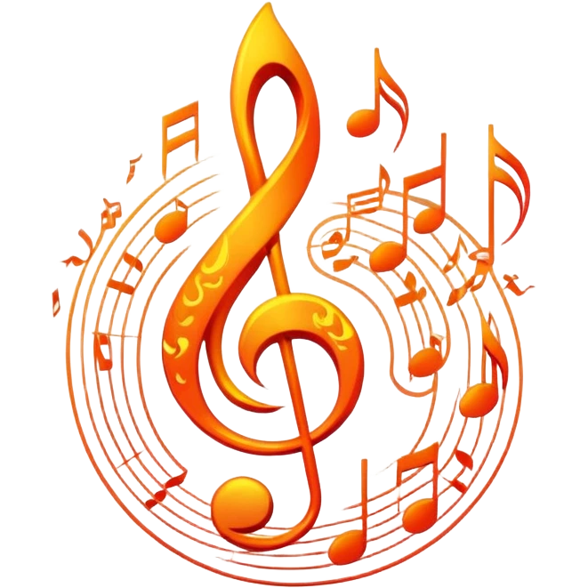 music + cosmic fire emoji