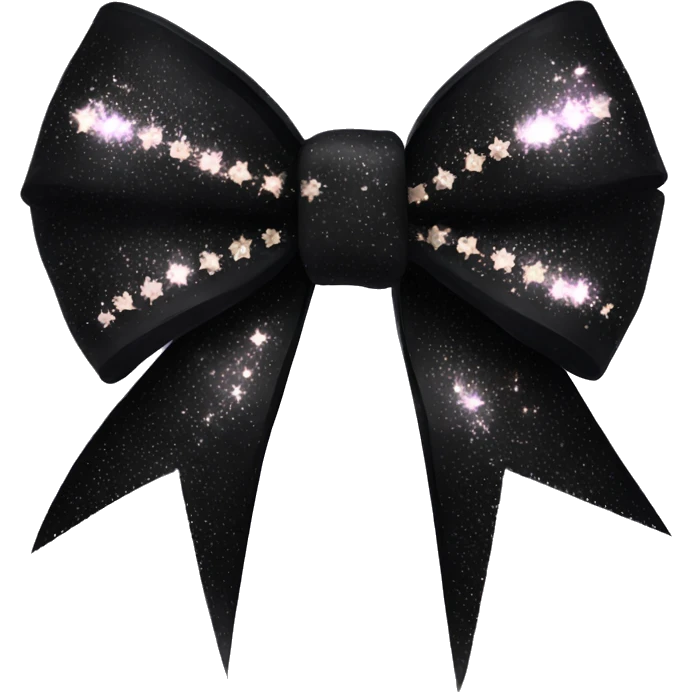 Black bow with sparkles on it  emoji