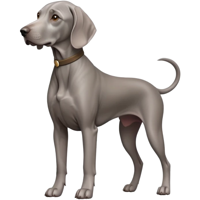 cinematic-noble-weimaraner-full body-emoji on all fours,-poised-and-regal,-with-a-strong,-athletic-build-and-a-lustrous,-well-groomed-grey fur,-deep-set-soulful-brown-eyes,-simplified-yet-sharp-and-sophisticated-features,-highly-detailed, emoji
