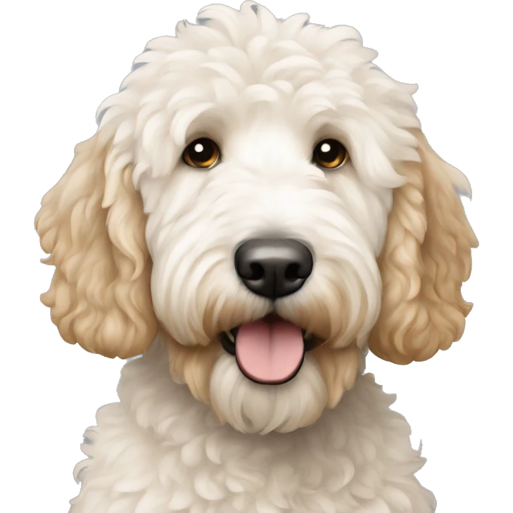 White and beige goldendoodle emoji