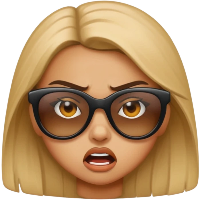 angry girl with sunglasses emoji