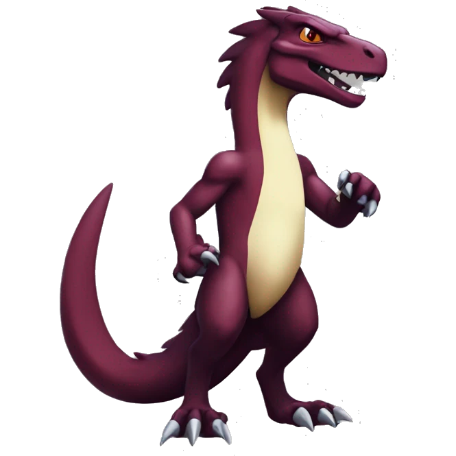 Cool edgy badass Maroon sergal-raptor-Charmeleon with darker mane emoji