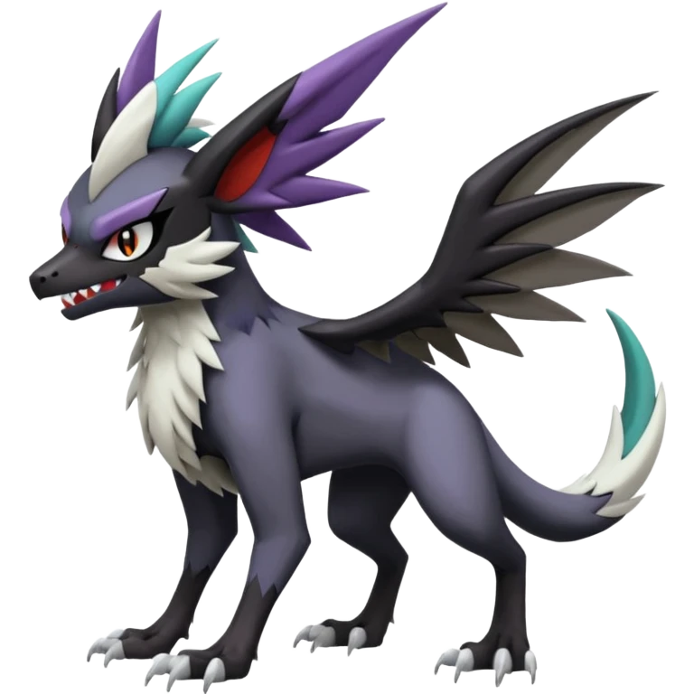 Noibat-Noivern-Mightyena-Silvally-Fakémon-hybrid-creature (full body)  emoji