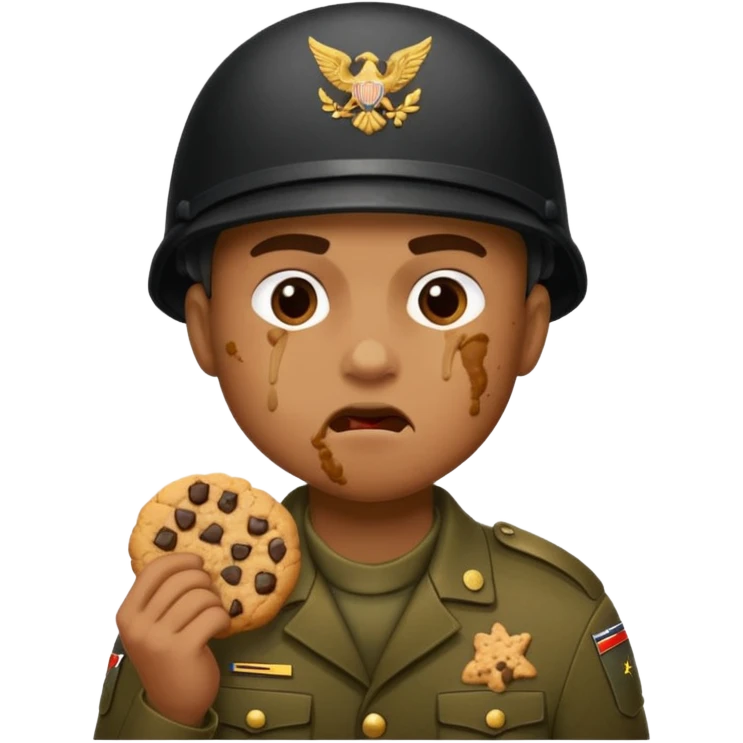 Militar mordiendo galleta emoji