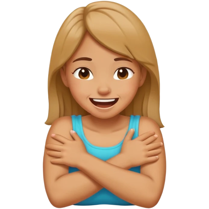 arms crossed choking neck tan girl laughing emoji