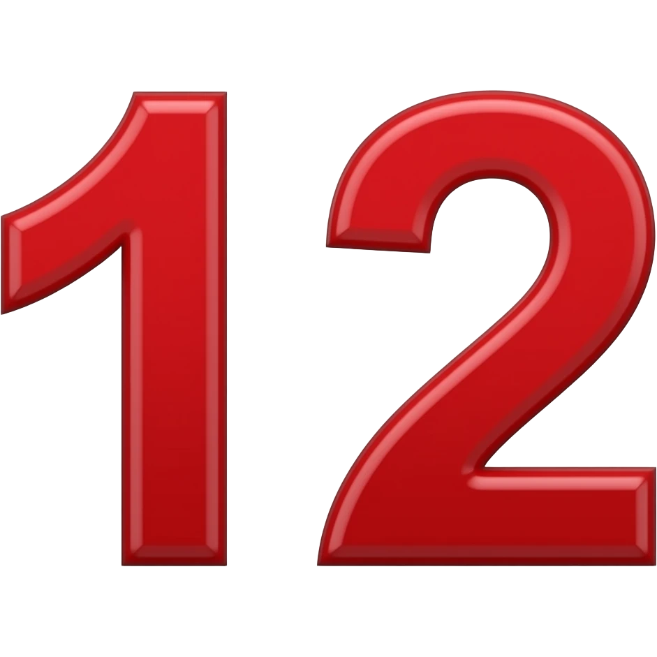 12 number red colour emoji