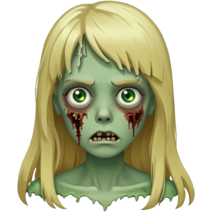 Zoombie de cabelo loiro longo de franja  emoji