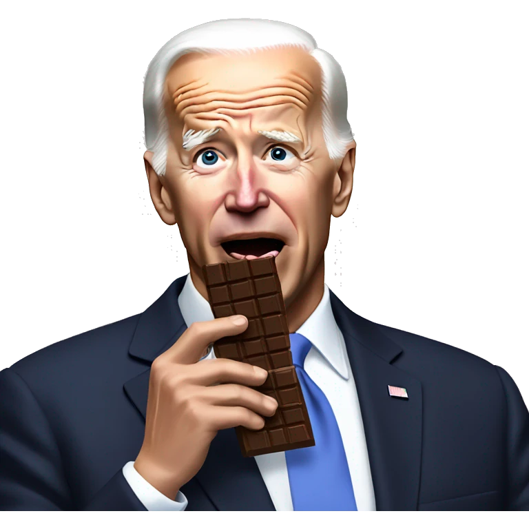 biden eating chocolate emoji