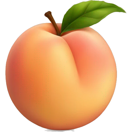 One round and athletic peach with brown reflect emoji