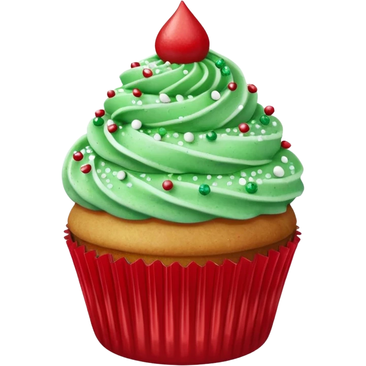 glitter red and green cupcake emoji