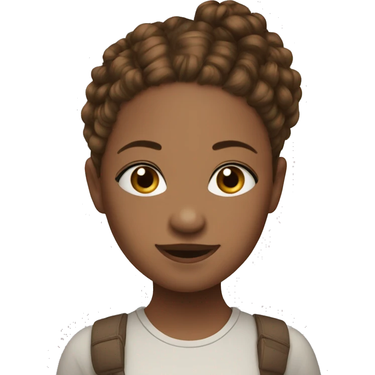 A girl with brown curly pigtails￼ emoji