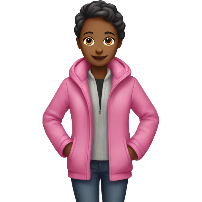 Girl wearing pink coat emoji