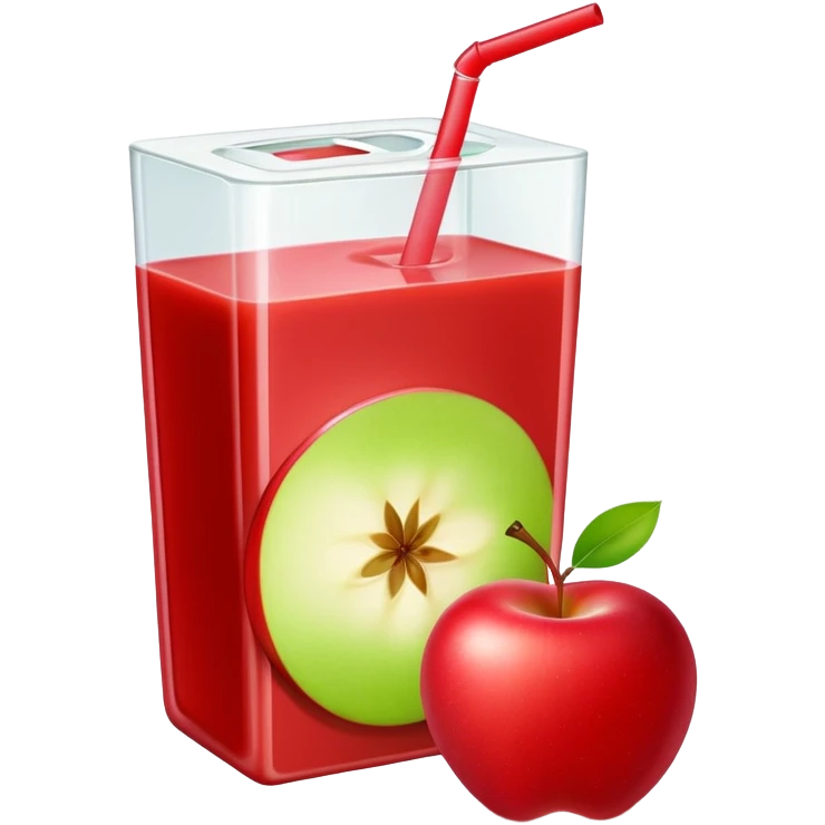 A Juice box emoji with a apple slice on it  emoji