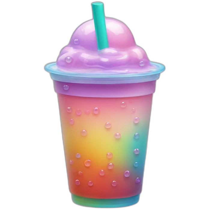 rainbow bubble tea emoji
