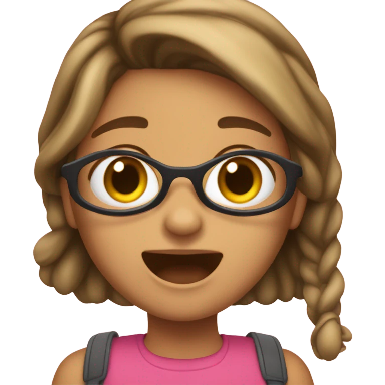 una chica con coletas sacando la lengua emoji