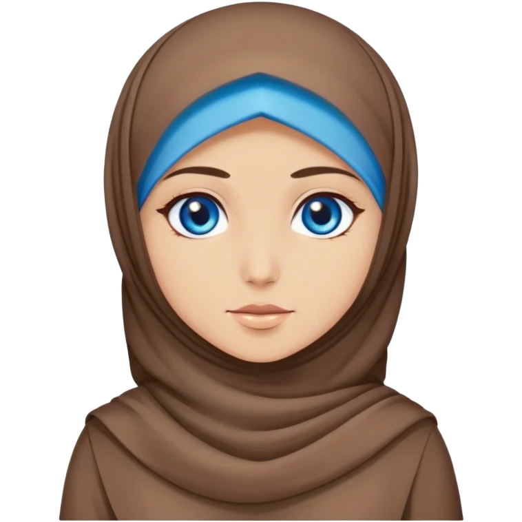 Turkish beautiful finish Konya girl blue eyes with hijab and brown stone dress emoji
