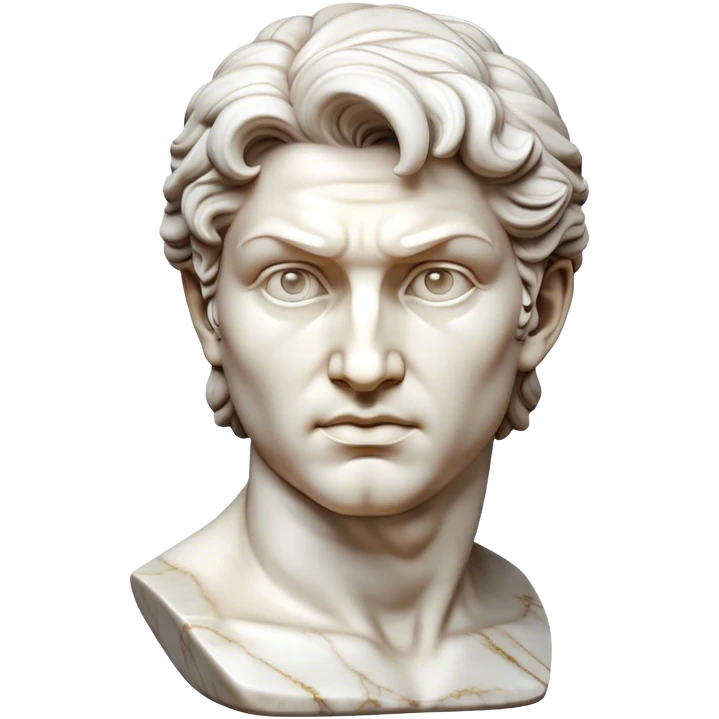 Cinematic Realistic Michelangelo's David Sculpture Emoji, depicted as a masterful Renaissance statue with idealized proportions and a serene noble expression, rendered with lifelike marble textures and soft classical lighting that captures its timeless beauty. emoji