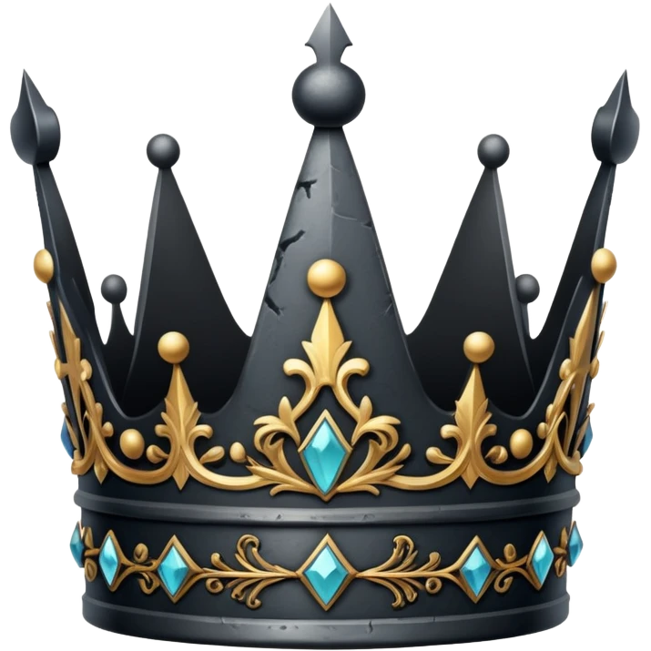 Coroa caída preta emoji