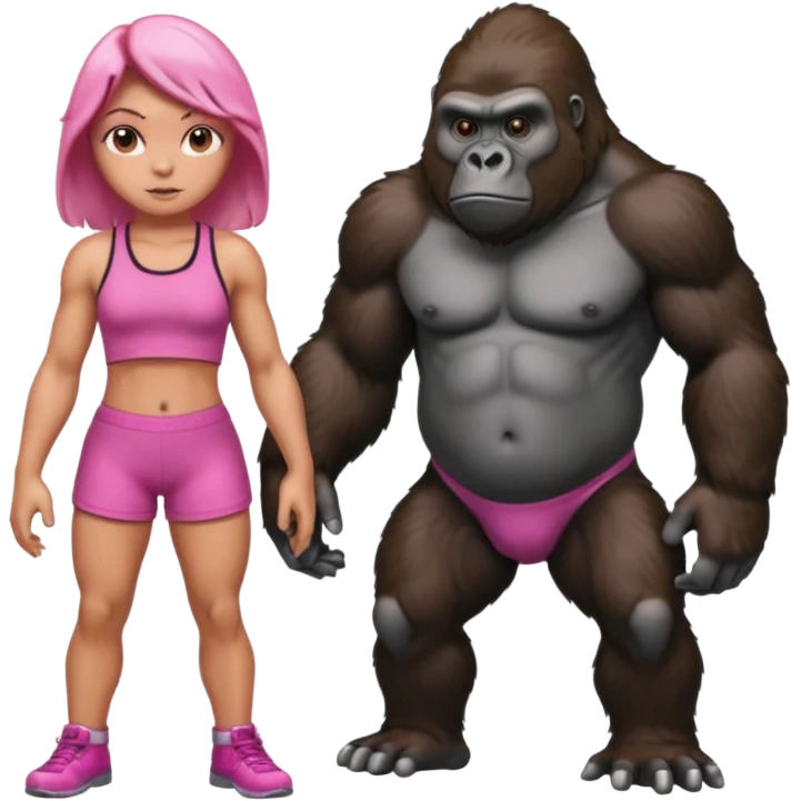 Pink girl strong gorilla  emoji
