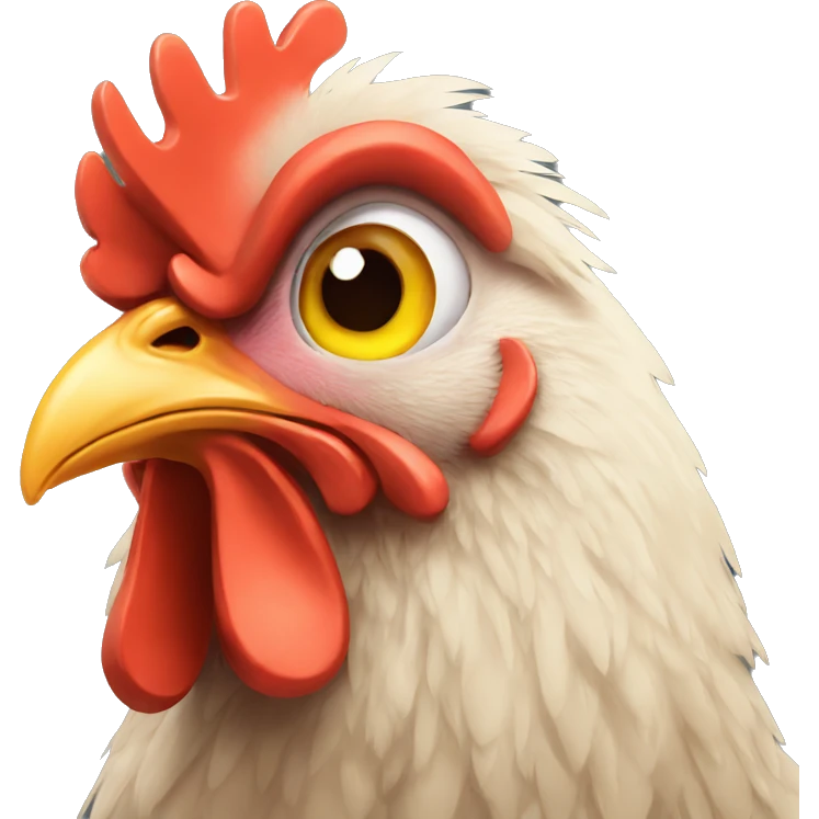 a sad chicken emoji