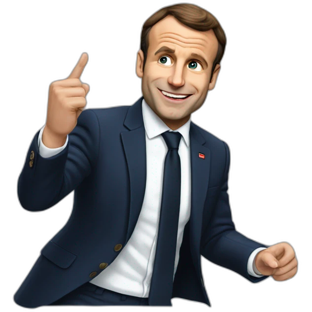 Macron qui fait un doigt emoji
