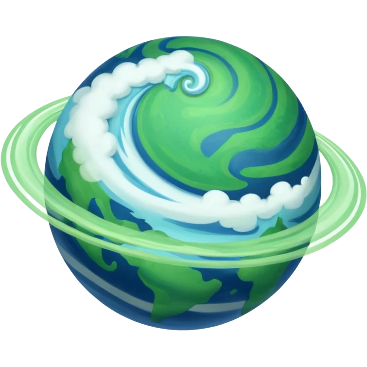 A planet as seen from space, similar to that of Arus from the cartoon Voltron. emoji