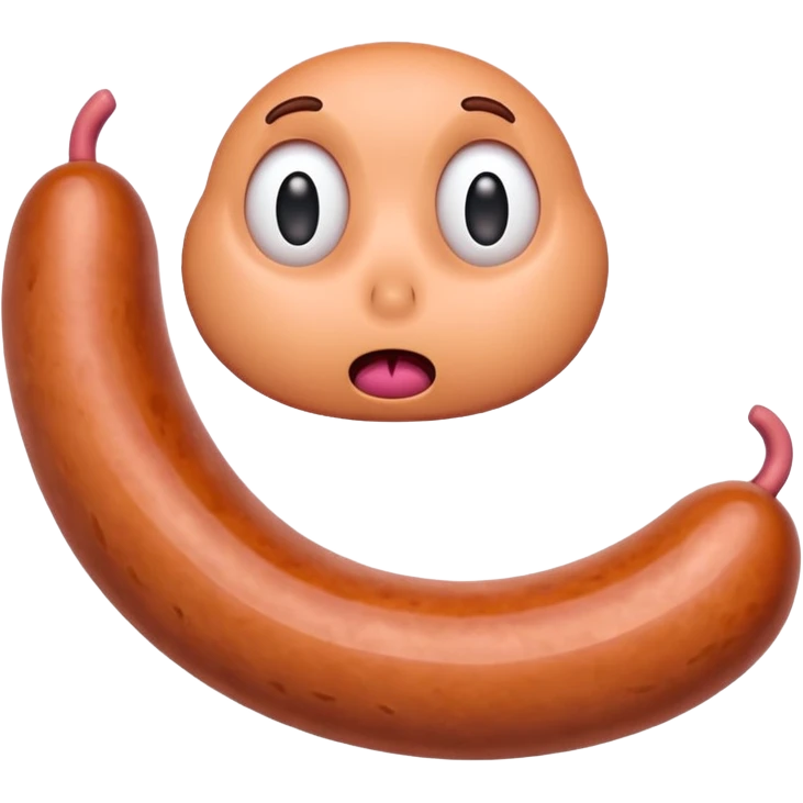 Sausage with scared face emoji