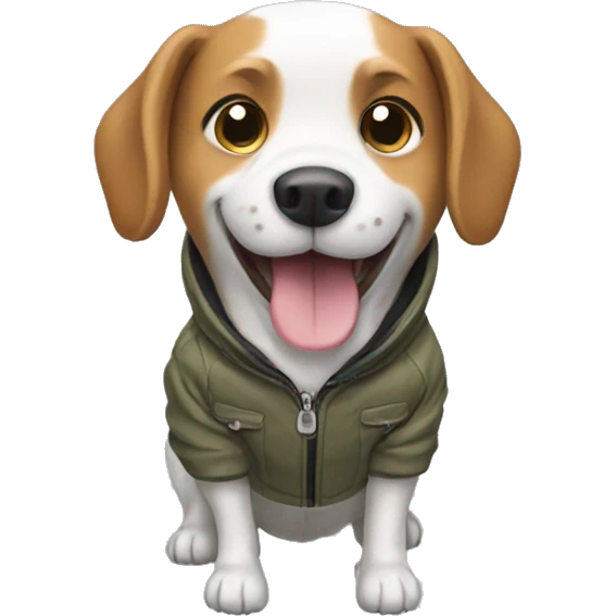 Happy Dog wear jacket emoji