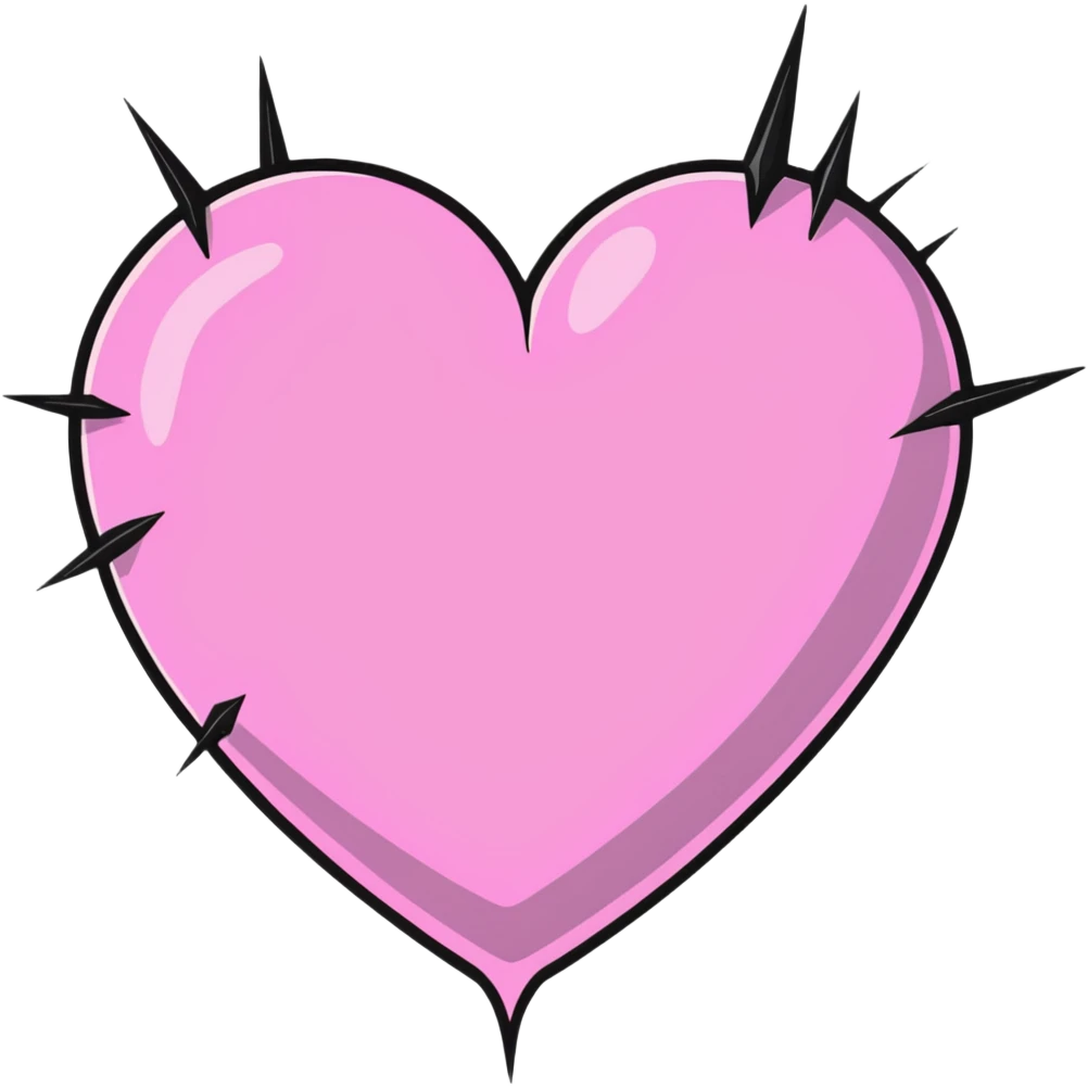 pink heart with metal thorns emoji
