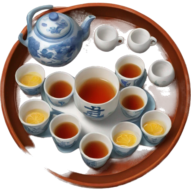 chinese tray with tea emoji