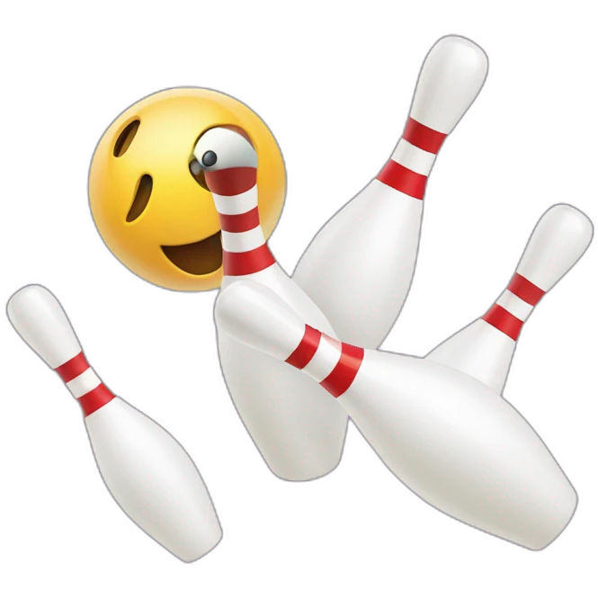 bowling ball is knocking down 3 pins emoji