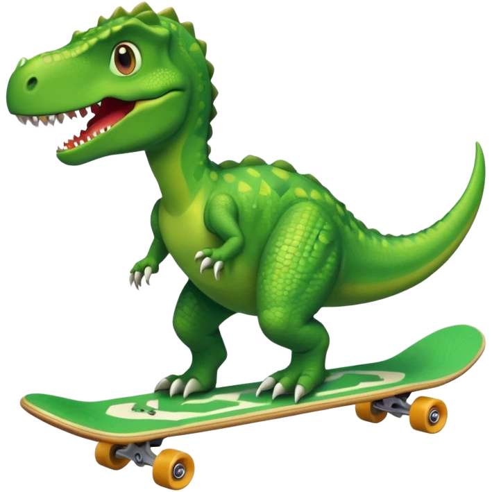 Dinosaur on a skateboard emoji