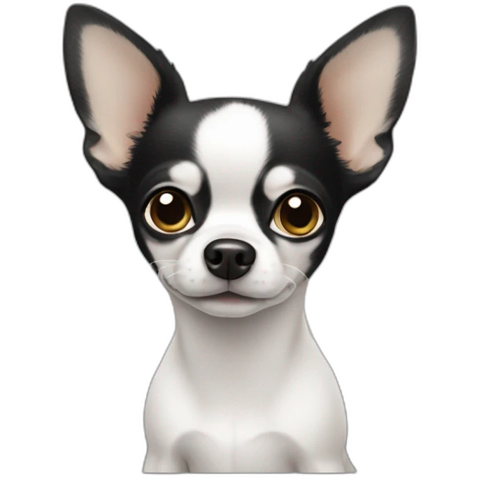 White-black chihuahua  emoji