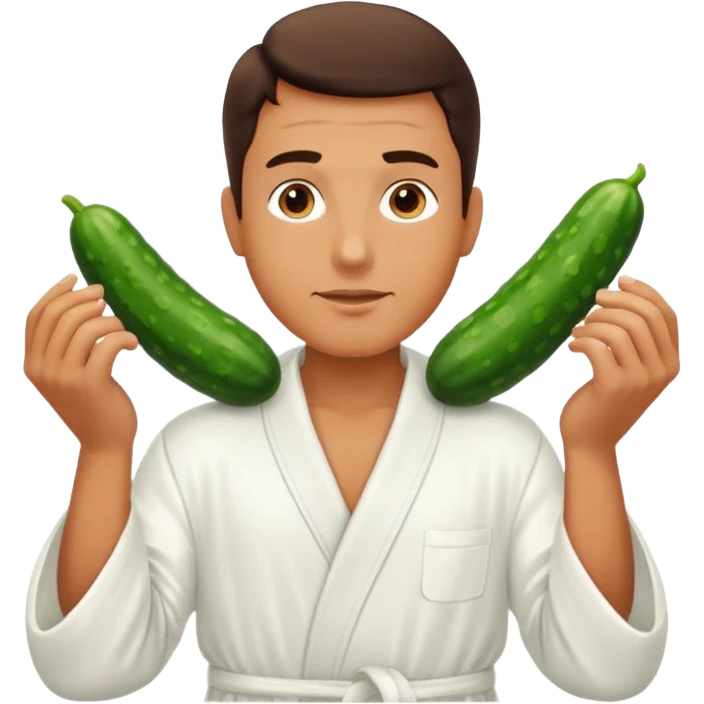 man with cucumbers bed emoji