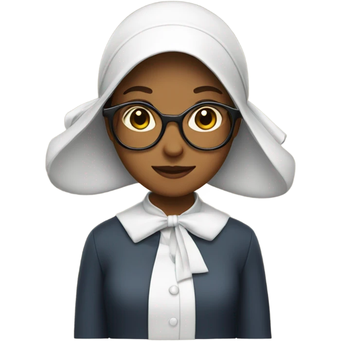 A girl with a bonnet and glasses emoji