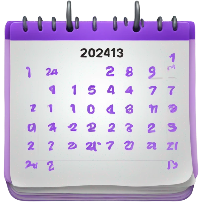 Purple calendar emoji