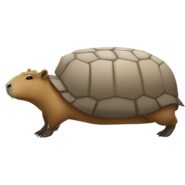 Capybara on a turtle emoji