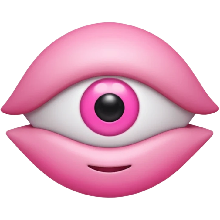 genera un emoji 3d en formato ios de un ojo con eyeliner rosa emoji