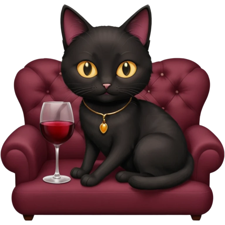 black cats On A Couch With Wine emoji