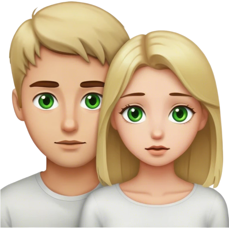 blonde girl with green eyes distracting her brown hair boyfriend emoji