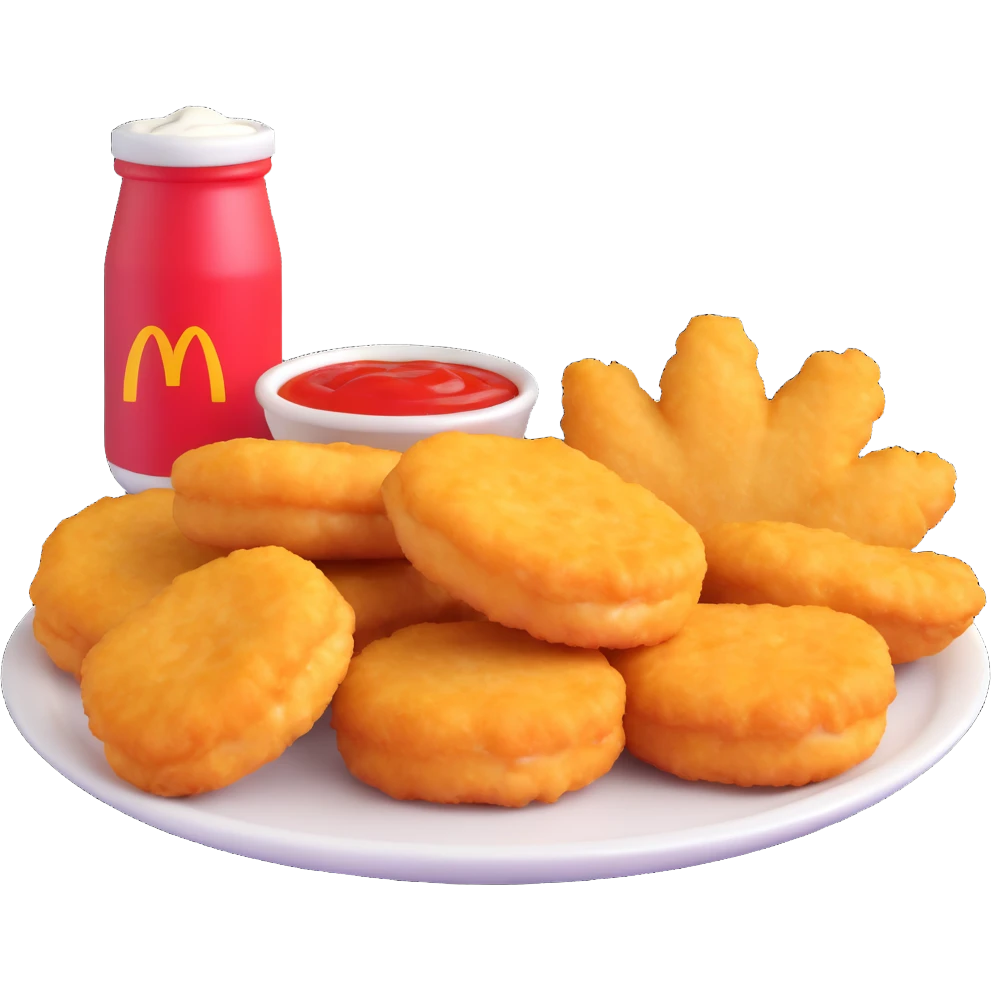 Chicken McNuggets with dipping sauce emoji