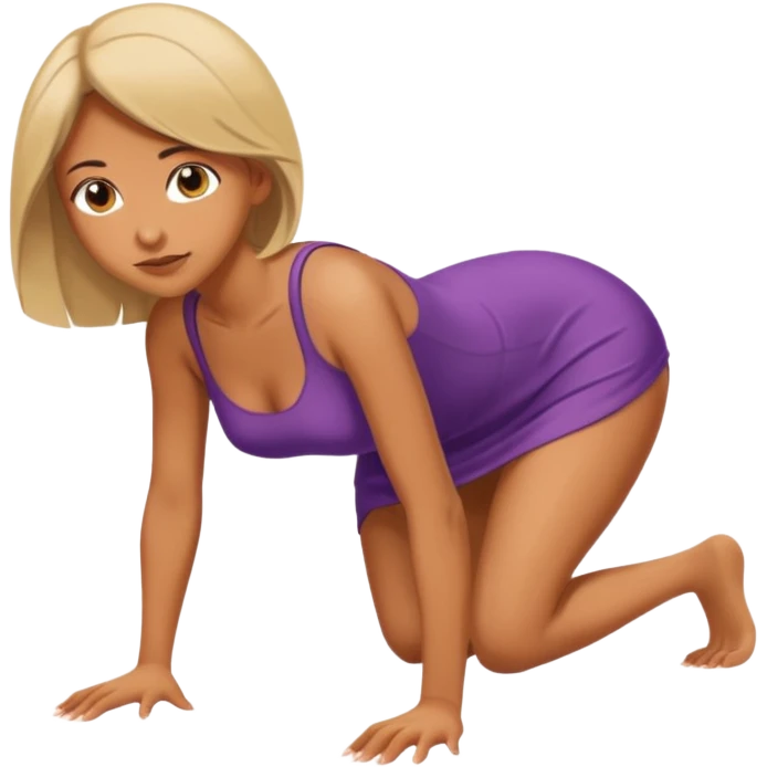 A woman on all fours, crawling. emoji
