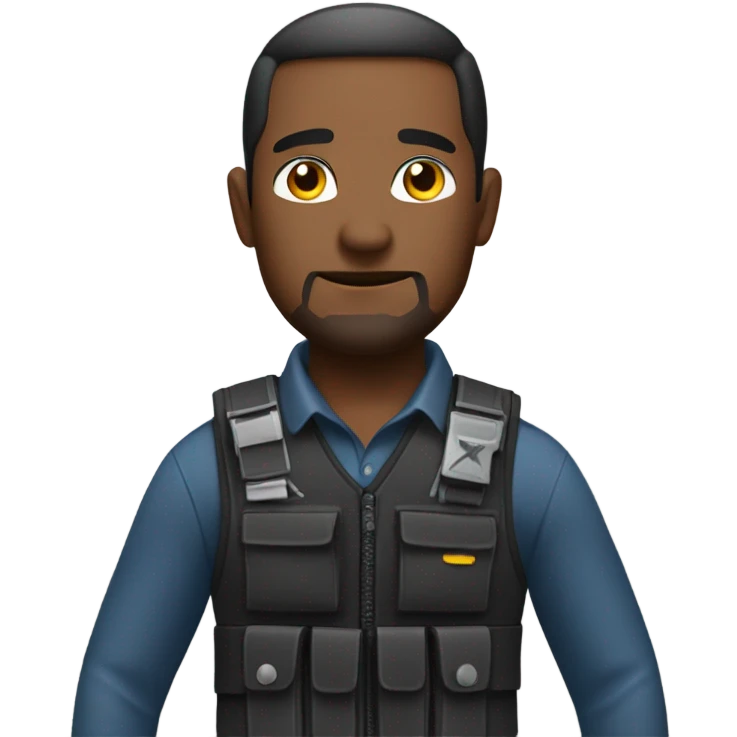man standing with stab vest  emoji