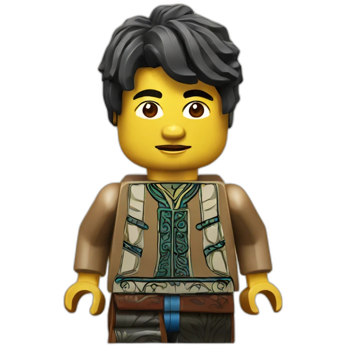Portrait of a Chinese resident in Lego style emoji