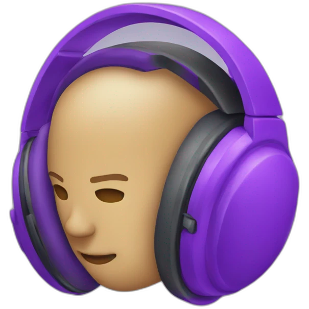 headphones purple emoji