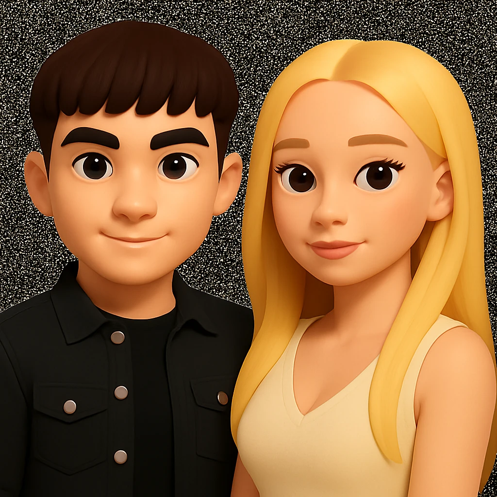 Slightly increase the volume of the upper body of the girl and shift her slightly to the right. Preserve the style of the image as it is. emoji