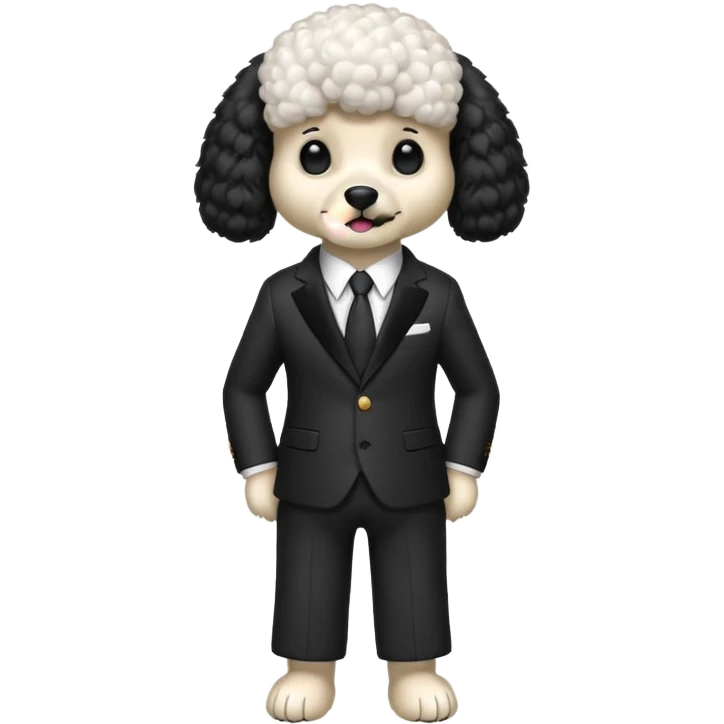 Poodle Dog wearing suit emoji