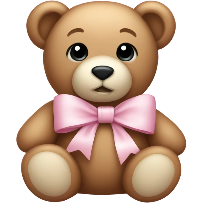Teddy bear with light pink bow  emoji